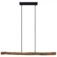 LINDBY Nekala LED Pendelleuchte Wood - , Nekala, dimmbar, Holz, für Wohnzimmer, Holz, Skandinavisch