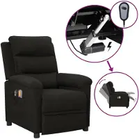 vidaXL Massagesessel Elektrisch Schwarz Stoff