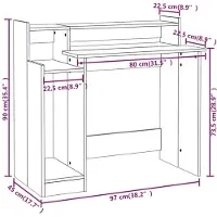 vidaXL Schreibtisch mit LEDs Schwarz 97x45x90 cm Holzwerkstoff