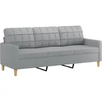 vidaXL Dreisitziges Sofa-180-cm-Stoff-hellgrau