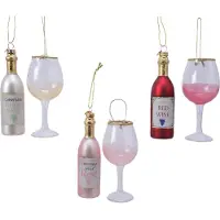 Décoris Wein Figur Glas Geschenk-Set sortiert 2pcs Weihnachten Kugel hangdeco Weihnachten (mix)