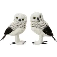 Décoris Eule Kunstfell l11b14h21 cm grau a2 Weihnachten (grijs)