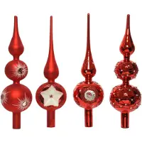 Décoris Peak Glas groß d8h31 cm Weihnachten rot sortiert Weihnachten (rood)
