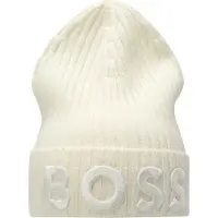 BOSS Mütze aus Schurwolle mit Logo-Stickerei
