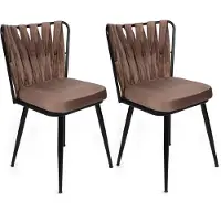 Skye Decor , Kuşaklı-233 V2, Stuhlset (2 Stück), Hellbraun, 100 % METALL, 43 x 43 x 82 cm