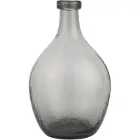 Ib Laursen Bauchige Glasvase grau mundgeblasen Höhe 36 cm, Ø 20 cm