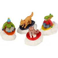 Lemax Hund Schnee Untertasse Spaß Set von 4 Weihnachten (mix)