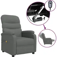vidaXL Massagesessel Elektrisch Dunkelgrau Stoff