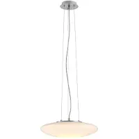 LINDBY Gunda LED Pendelleuchte Opal/Nickel - , Gunda, dimmbar, Weiß, für Wohnzimmer, Glas, Modern