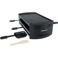 Steba Pizza-Raclette mit 2 getrennt schaltbaren Heizspiralen,Wendbare, antihaftbeschichtete Grillplatte aus Alu-Druckguss, 6 antihaftbeschichtete Pfännchen