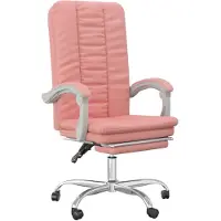 vidaXL Bürostuhl mit Liegefunktion Rosa Kunstleder