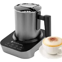 Kitchenbrothers Elektrischer Milchaufschäumer - 4-in-1 - Milchquirl - 240 ML - Praktischer Milchschäumer - Anthrazit