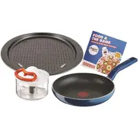 Tefal G805S304, Frittierset, Schwarz, Blau, Titan, Blau, Thermosignal, 24 cm
