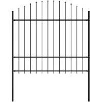 vidaXL Gartenzaun Woerden mit Speerspitze Stahl 170 x 175 cm Schwarz