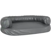 vidaXL Hundebett Ergonomisch Schaumstoff Grau 75x53 cm Kunstleder
