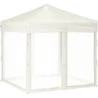 vidaXL Partyzelt Faltbar mit Seitenwänden Creme 2x2 m