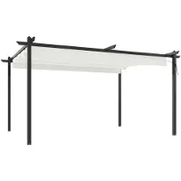 vidaXL Pavillon mit Ausziehbarem Dach 4x3 m Creme