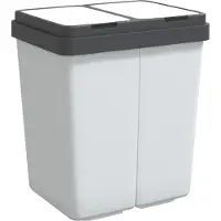 vidaXL Duo Mülleimer Weiß 2x25 L