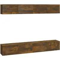 vidaXL TV-Wandschränke 4 Stk. Räuchereiche 100x30x30 cm