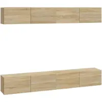 vidaXL TV-Wandschränke 4 Stk. Sonoma-Eiche 100x30x30 cm