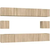 vidaXL 6-tlg. TV-Schrank-Set Sonoma-Eiche Holzwerkstoff