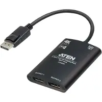 Aten VS92DP, DisplayPort, DisplayPort, 3840 x 2160 Pixel, Schwarz, Aluminium, 4K Ultra HD