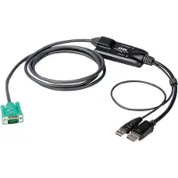 Aten CV190, 1,8 m, USB, USB, DisplayPort, Schwarz, 1 x USB Type A Male, 1 x DisplayPort Male