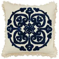 Nordal Ursa Kissen naturweiß/blau inklusive Füllung – 2590