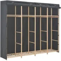 vidaXL Kleiderschrank Grau 200 x 40 x 170 cm Stoff