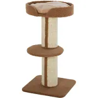 PawHut Katzenbaum Spielbaum Kratzstamm mit Plattform Sisal Plüsch Hellbraun