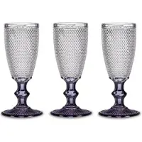 Vivalto Champagnerglas mit Muster und getöntem Fuß, 185 ml, 6 Stück