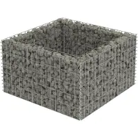 vidaXL Gabionen-hochbeet Aus Verzinktem Stahl 90x90x50 Cm