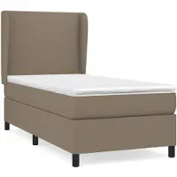 vidaXL Boxspringbett mit Matratze Taupe 90x200 cm Stoff