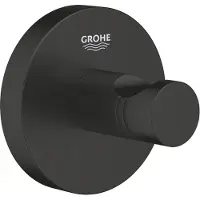 GROHE Start Wandhaken ohne Bohren für Duschzubehör, Schwarz, verdeckte Befestigung
