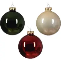 Décoris Weihnachtskugeln Glas d8 cm grün/rot 16St. Weihnachten