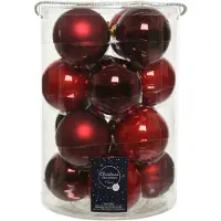 Décoris Weihnachtskugel Glas d8 cm Weihnachten rot 16Stk Weihnachten (rood)