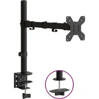 vidaXL Monitorhalterung Schwarz Stahl VESA 75/100 mm