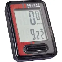 Cateye Fahrradcomputer Enduro Schwarz/Rot - robuster Bike-Computer mit Kalori....