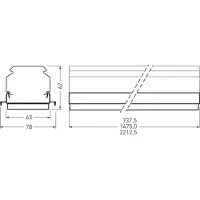 Trilux LED-Geräteträger 1474mm 4000K 7651 LW#9002017174