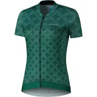 Shimano W's SAGAMI Short Sleeve Zip Jersey, Green