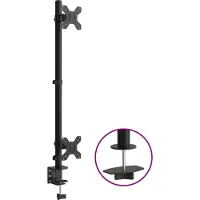 vidaXL Tischhalterung für 2 Monitore Schwarz Stahl VESA 75/100 mm