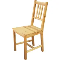 Möbilia Esszimmerstuhl 2er Set | Kiefer-Holz massiv | Brettsitz | B 42 x T 42 x H 92 cm | natur-lackiert | 19020034 | Serie STUHL