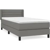vidaXL Boxspringbett mit Matratze Dunkelgrau 80x200 cm Stoff
