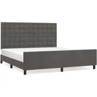 vidaXL Bettgestell mit Kopfteil Dunkelgrau 180x200 cm Samt
