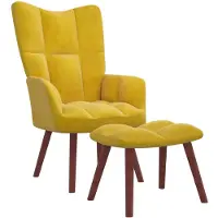 vidaXL Relaxsessel mit Hocker Senfgelb Samt