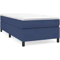 vidaXL Boxspringbettgestell Blau 90x200 cm Stoff