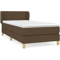 vidaXL Boxspringbett mit Matratze Dunkelbraun 90x200 cm Stoff