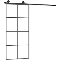 vidaXL Schiebetür mit Beschlag 90x205 cm ESG-Glas & Aluminium
