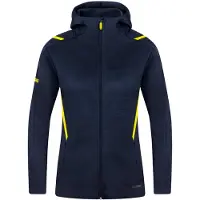 Jako Challenge Freizeitjacke Mit Kapuze Damen - Marine Meliert / Neongelb