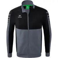Erima Six Wings Worker Jacke Kinder - Slate Grey / Schwarz